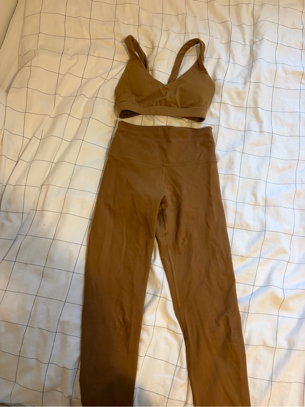 aerie Brown High-Waist Leggings with Matching Sports Bra